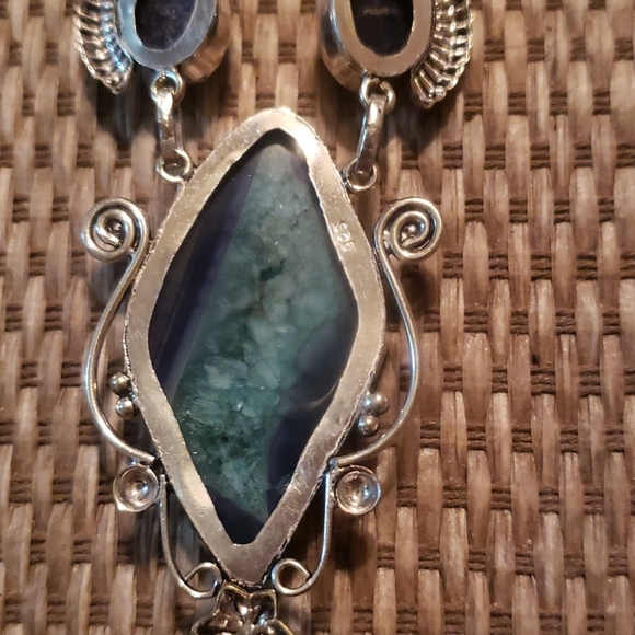 Handcrafted Solar Agate Lapis Lazuli Necklace - Picture 5 of 5